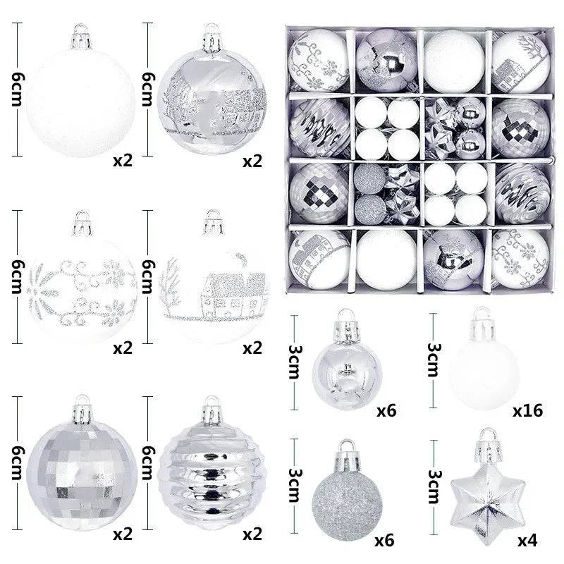 PVC Christmas Ball Set Christmas Decoration Pendant Home Party Holiday Decor Balls Gift Window Christmas Tree Hanging Ornaments