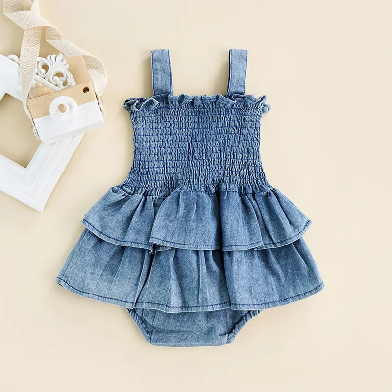 JOY_Baby Summer Clothes Girl Denim Romper