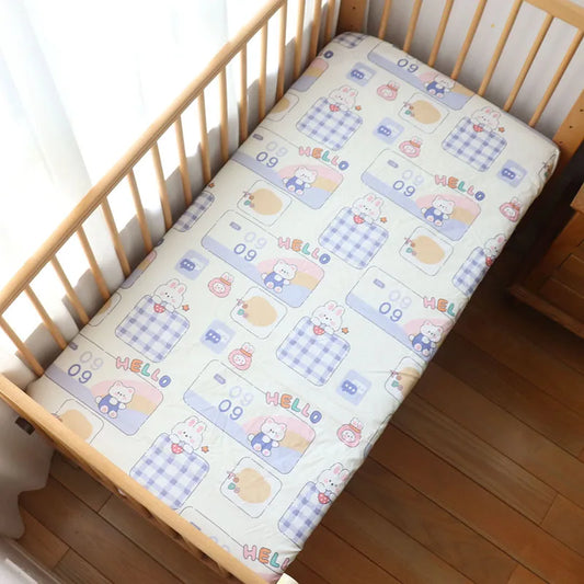 Little one_130x70cm 100% Cotton Baby Crib Fitted Sheet For Newborn