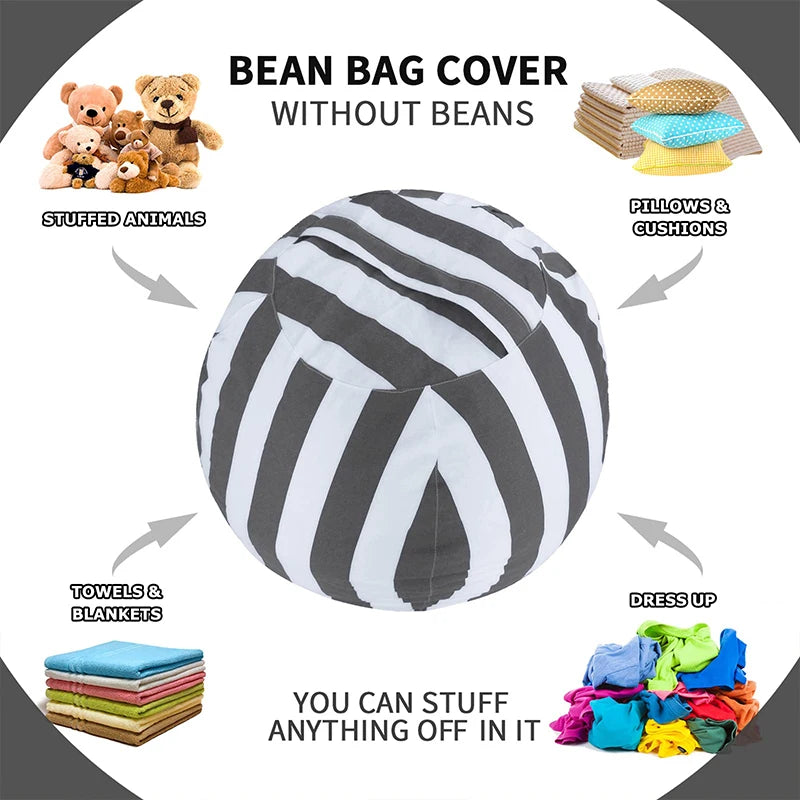 Joy _Printed Children's Plush Toy Storage Beanbag